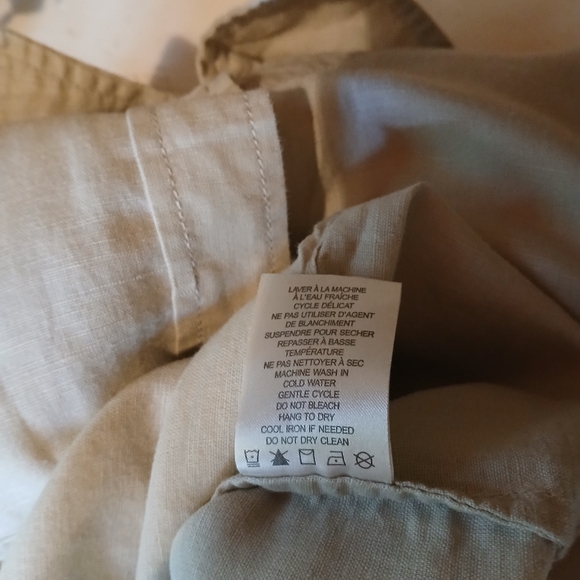 Saint Troez West Buff Linen Cotton Button Down Shirt Size Medium - Picture 7 of 7